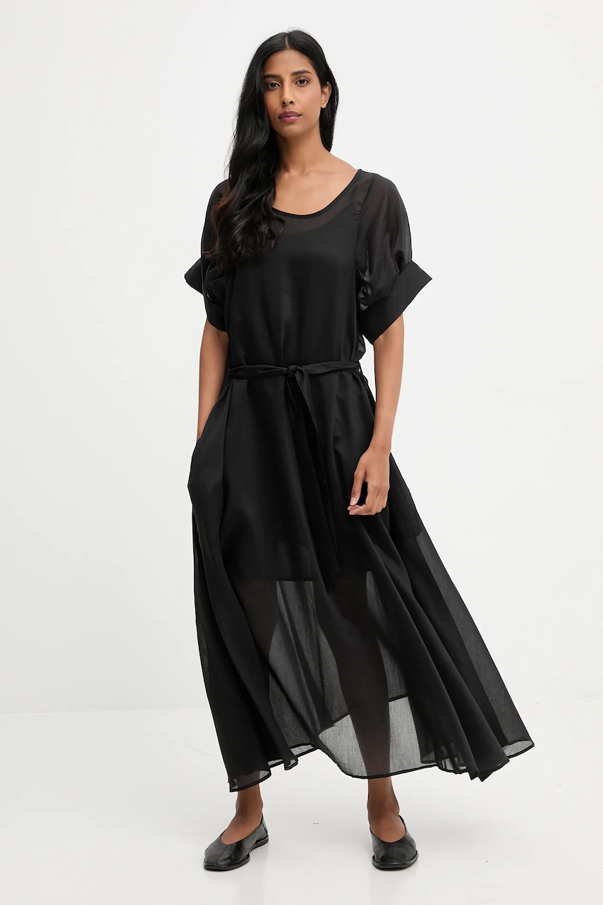 Answear.LAB rochie culoarea negru, maxi, evazati
