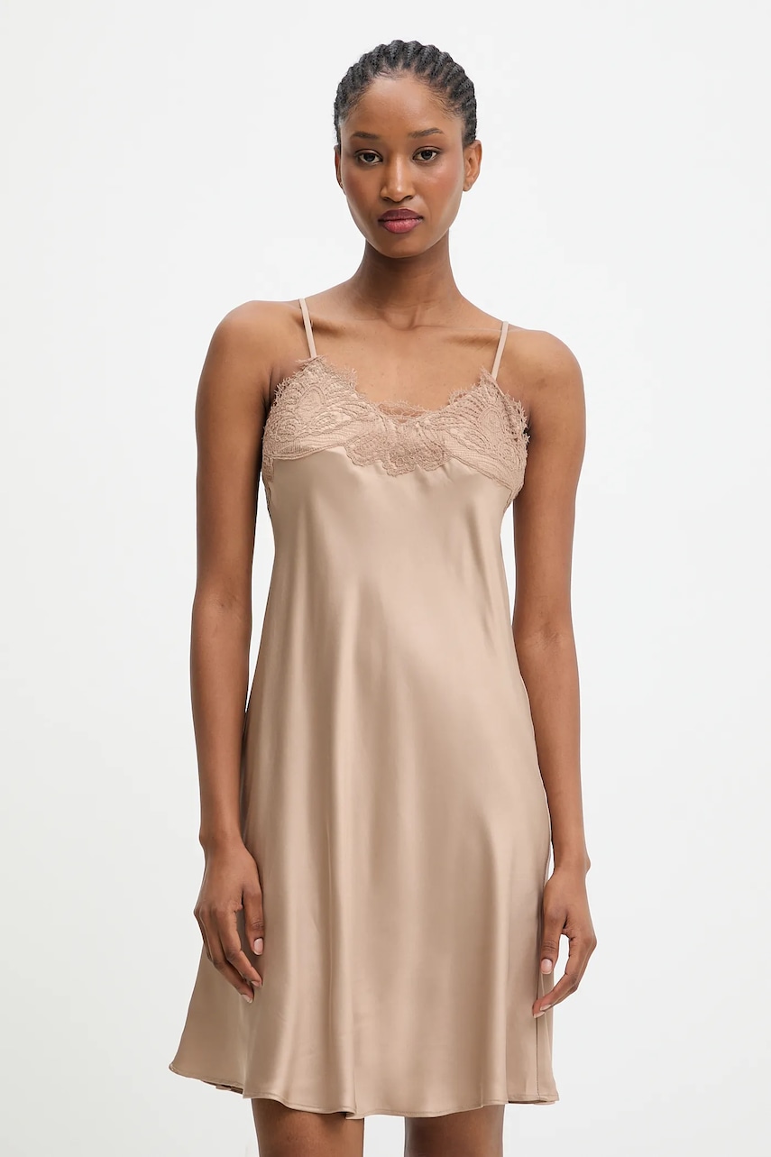 Answear.LAB rochie culoarea maro, mini, drept