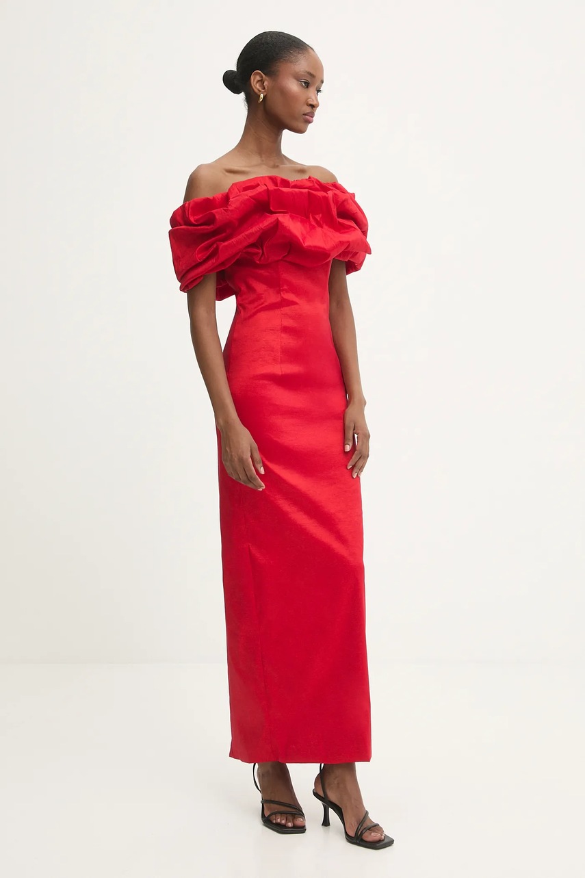 Answear.LAB rochie culoarea rosu, maxi, mulata