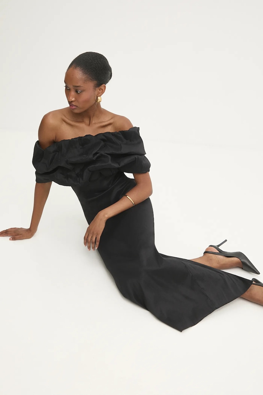 Answear.LAB rochie culoarea negru, maxi, mulata