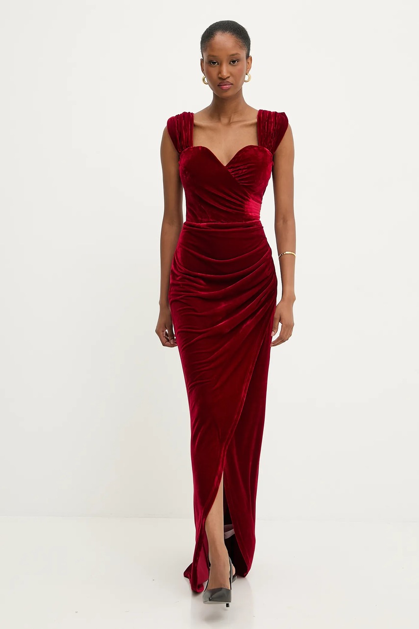 Сукня Answear.LAB колір бордовий maxi розкльошена