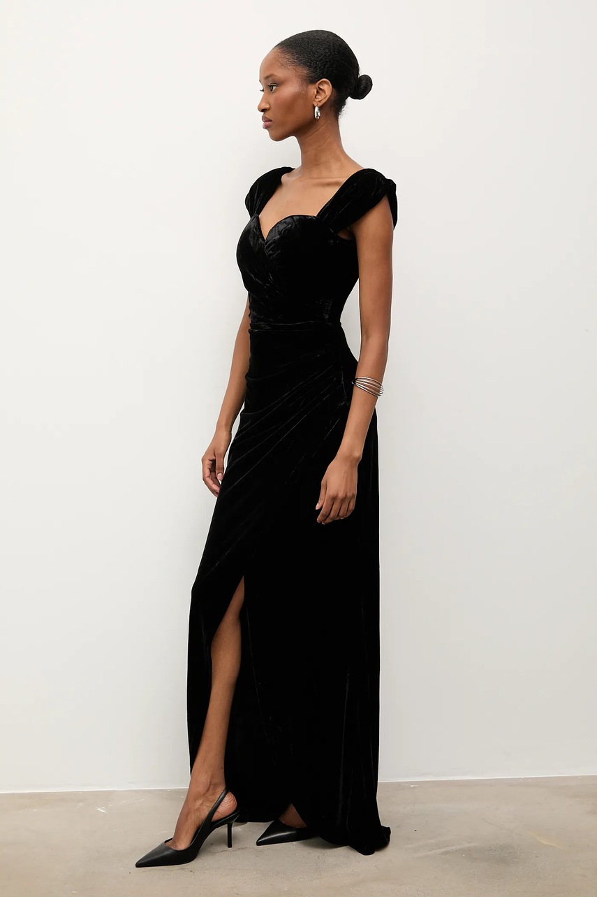 Сукня Answear.LAB колір чорний maxi розкльошена