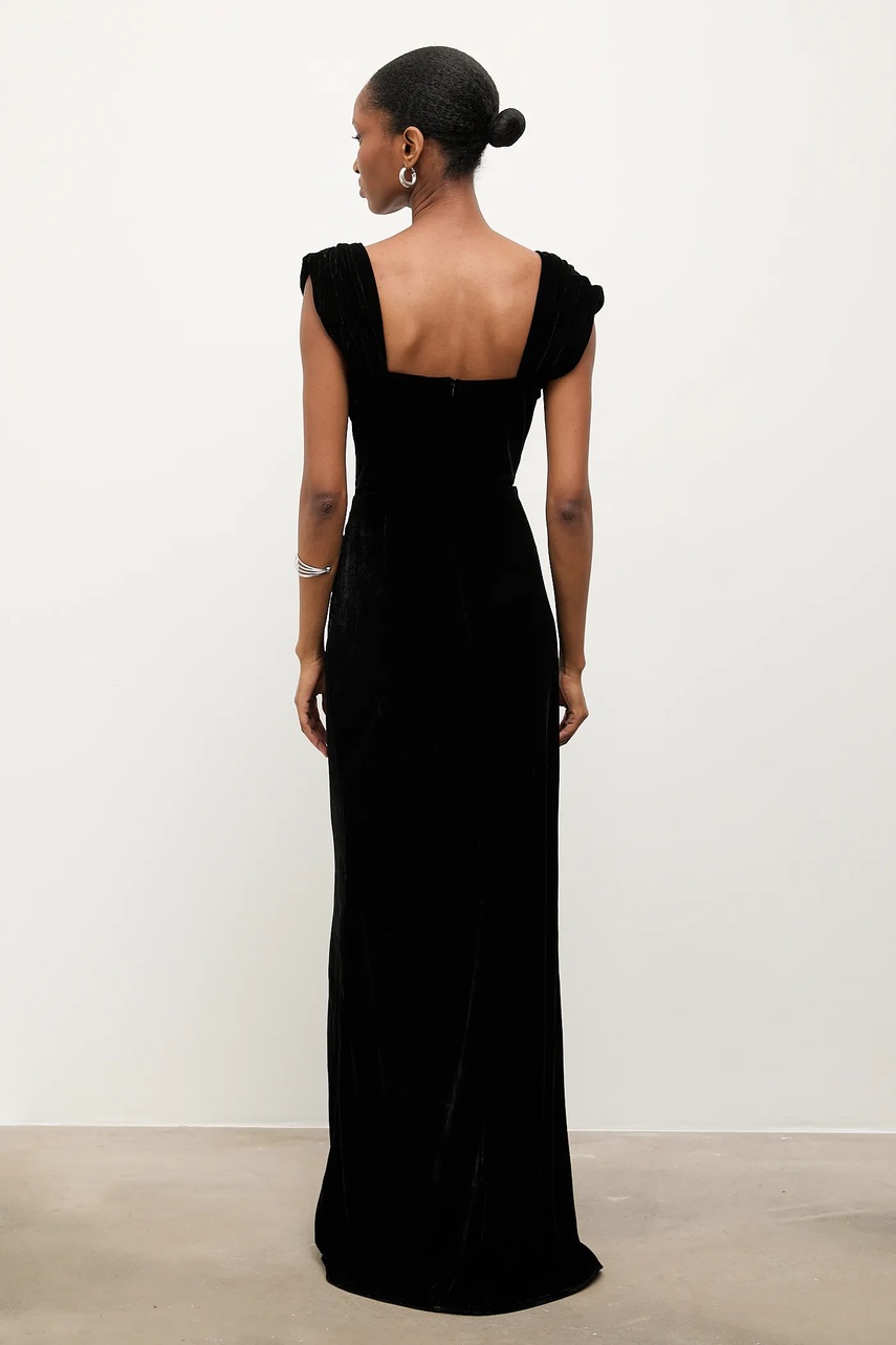 Сукня Answear.LAB колір чорний maxi розкльошена