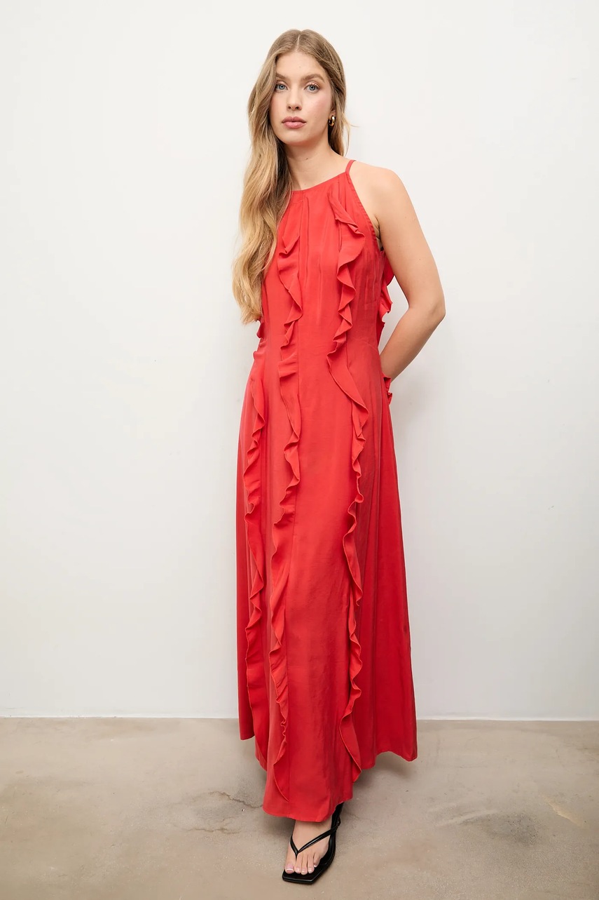 Платье Answear.LAB цвет красный maxi прямая