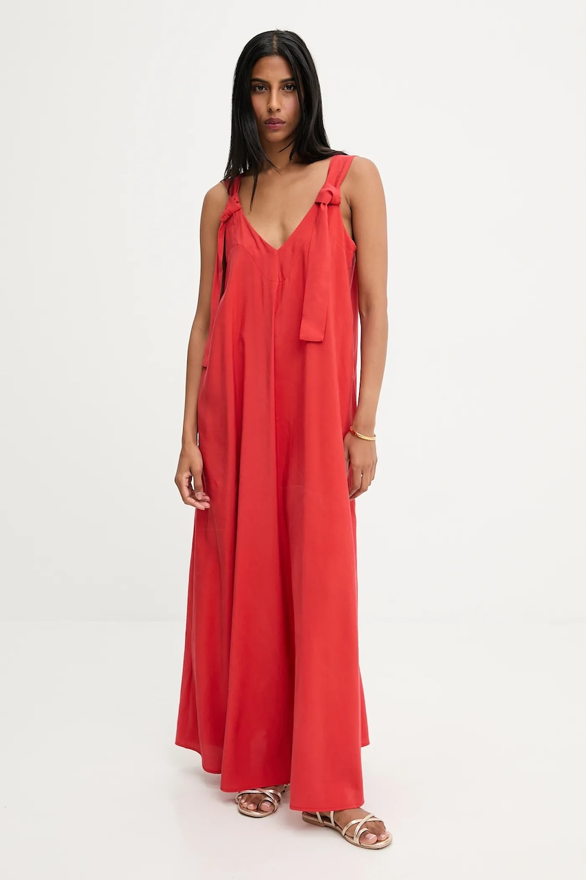 Answear.LAB rochie culoarea rosu, maxi, evazati