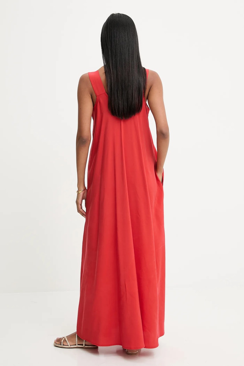 Платье Answear.LAB цвет красный maxi расклешённая