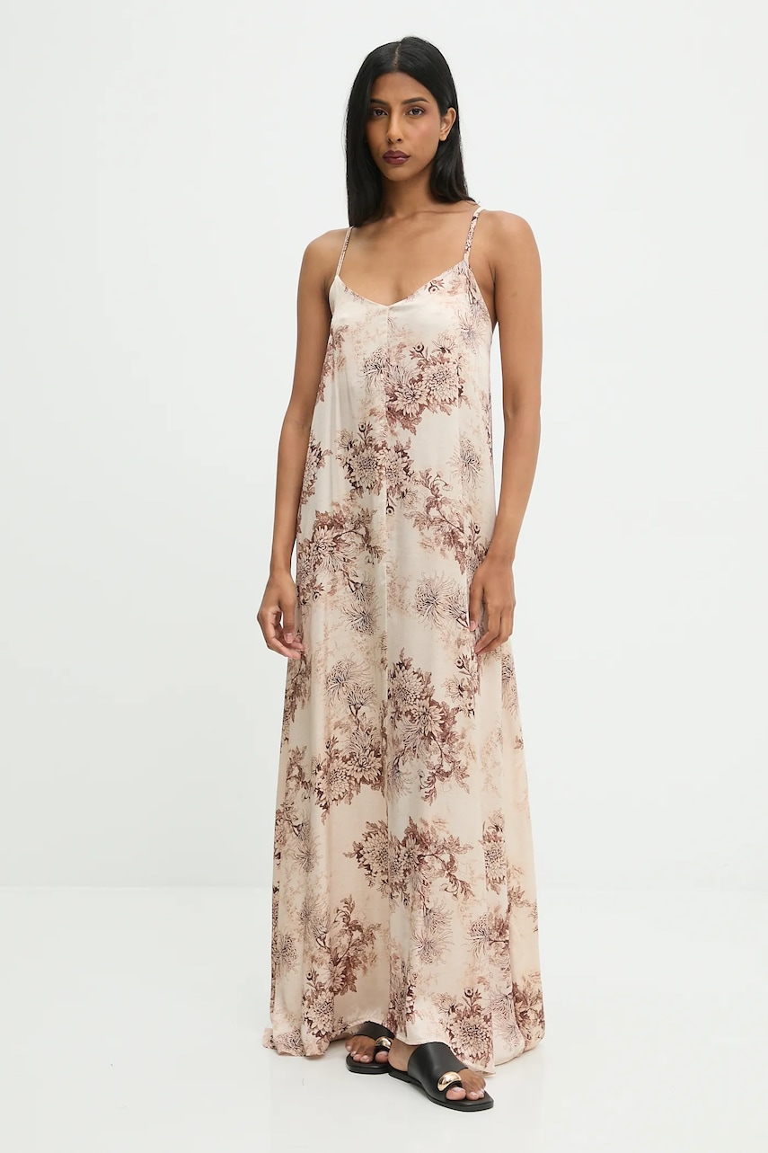 Answear.LAB rochie culoarea bej, maxi, evazati