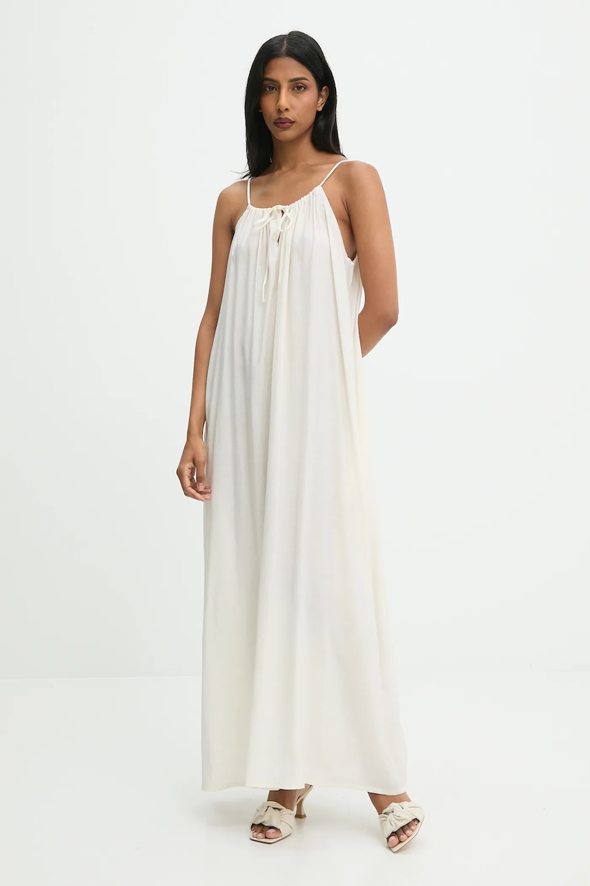 Answear.LAB rochie culoarea bej, maxi, drept