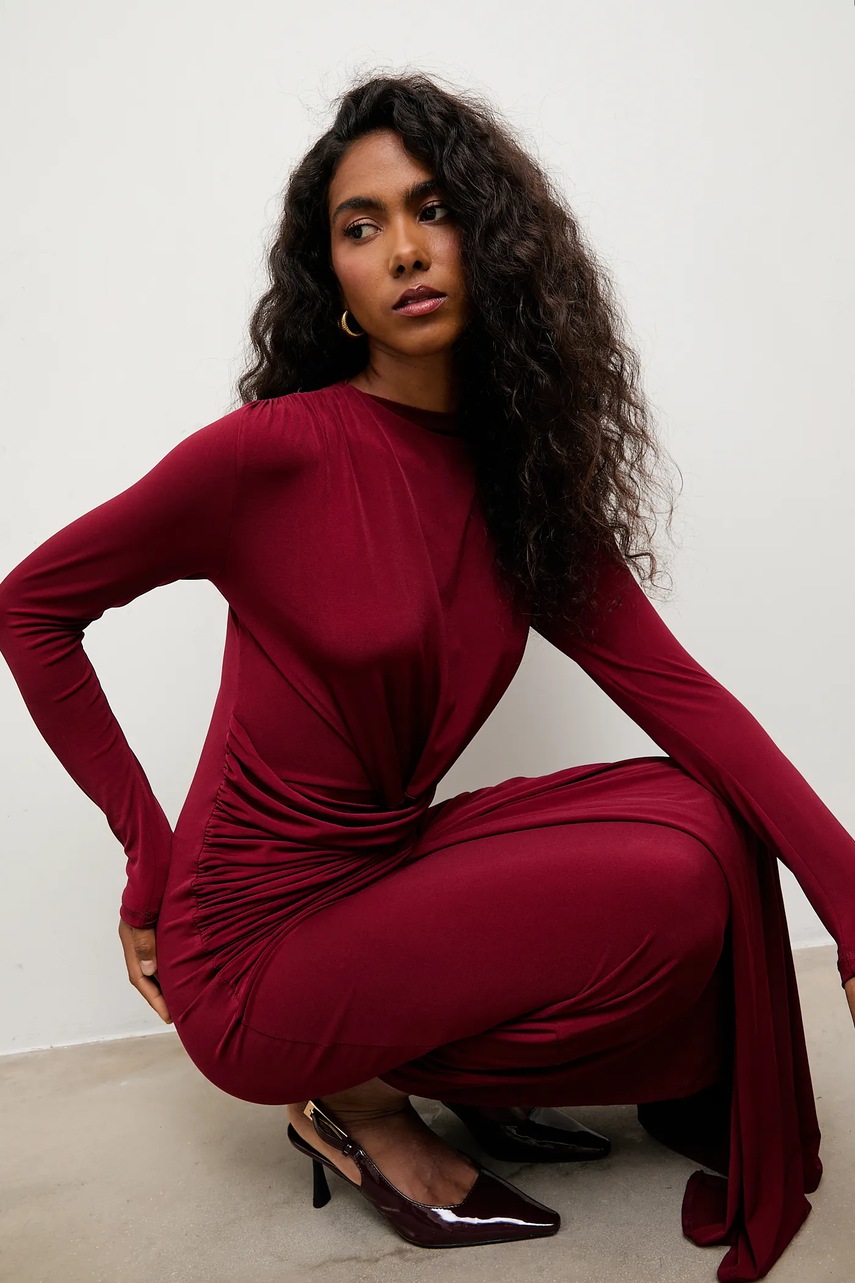 Сукня Answear.LAB колір бордовий maxi облягаюче