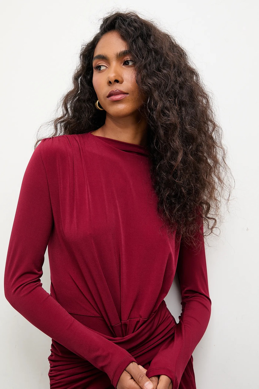 Сукня Answear.LAB колір бордовий maxi облягаюче