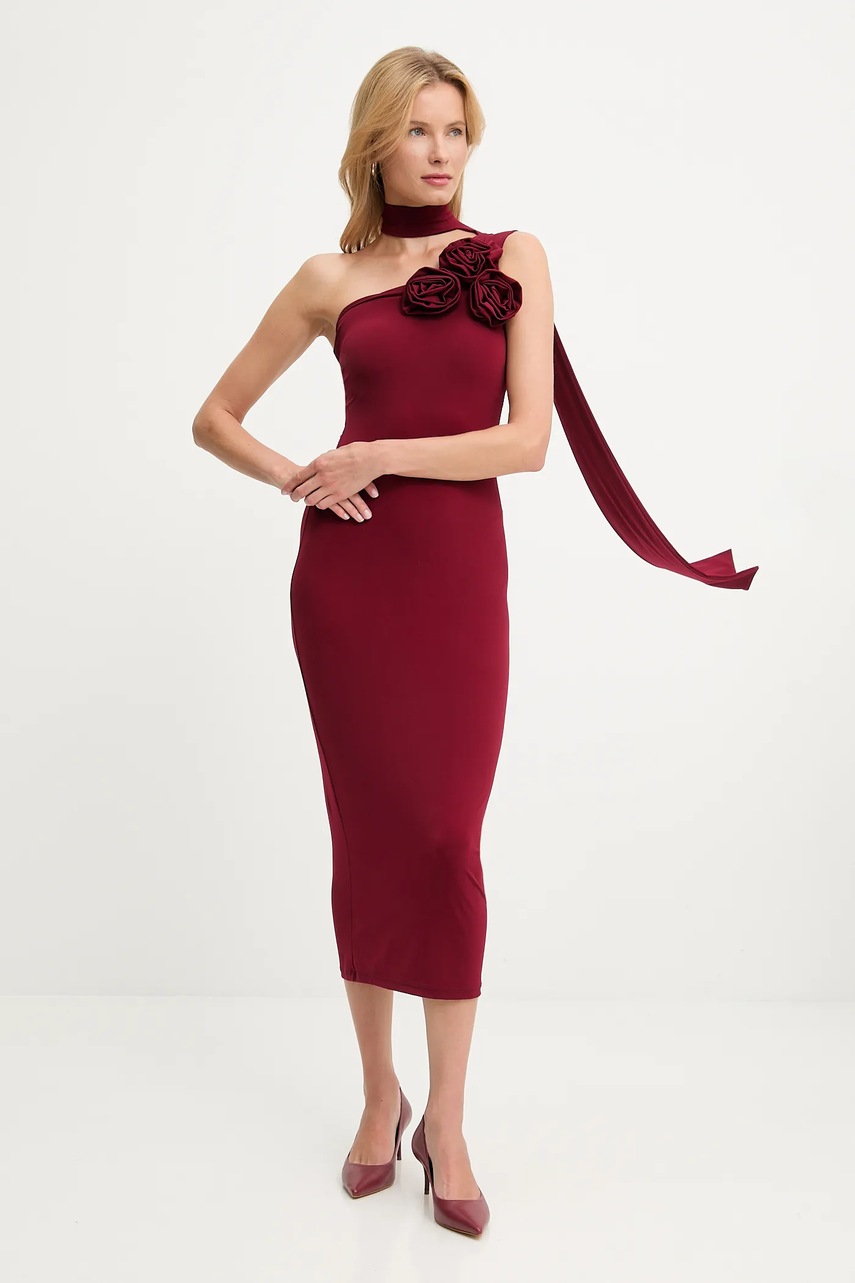 Платье Answear.LAB цвет бордовый midi прямая
