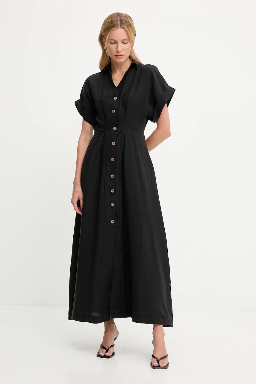 Answear.LAB rochie culoarea negru, maxi, evazati