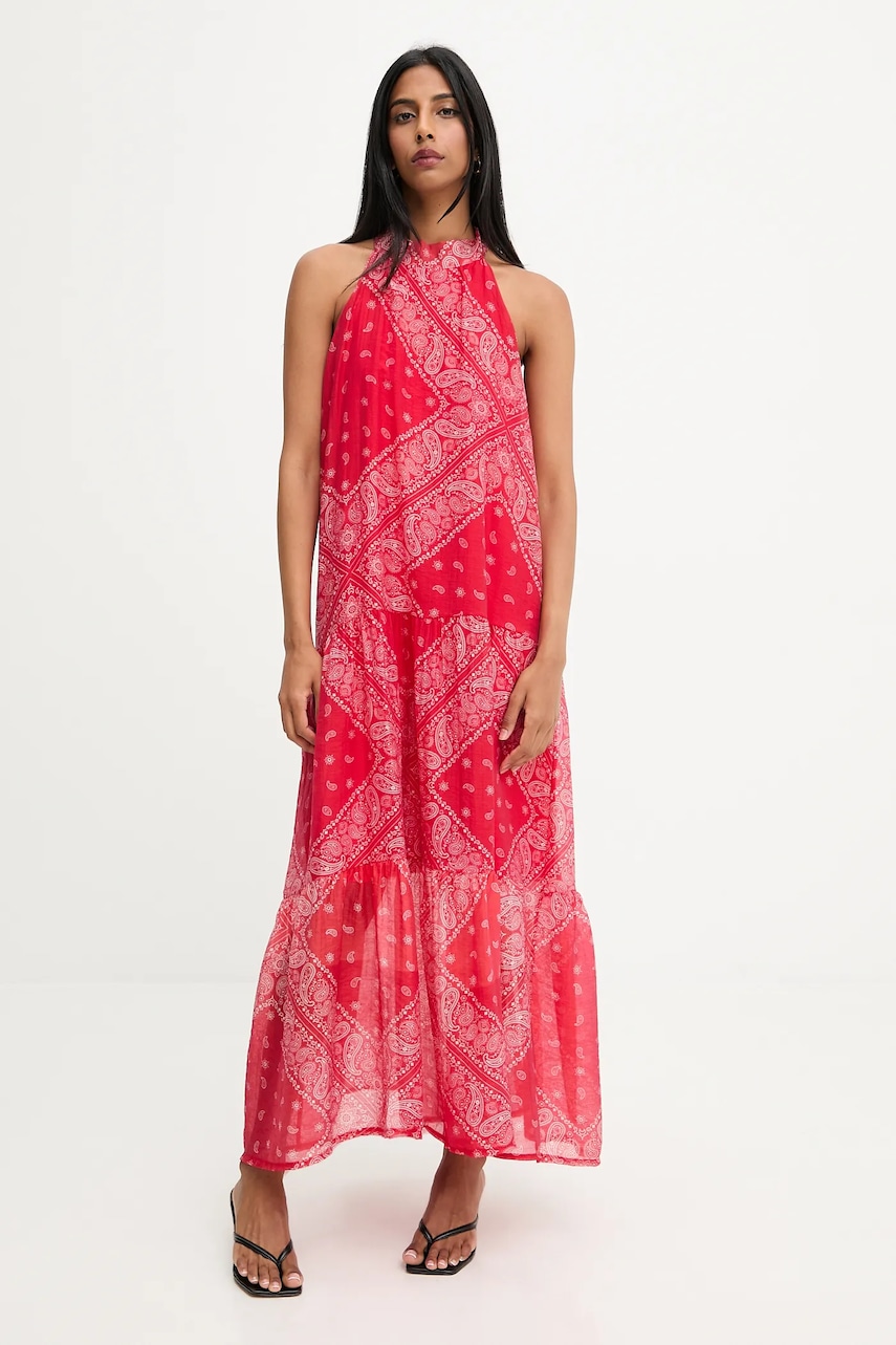Answear.LAB rochie culoarea rosu, maxi, evazati