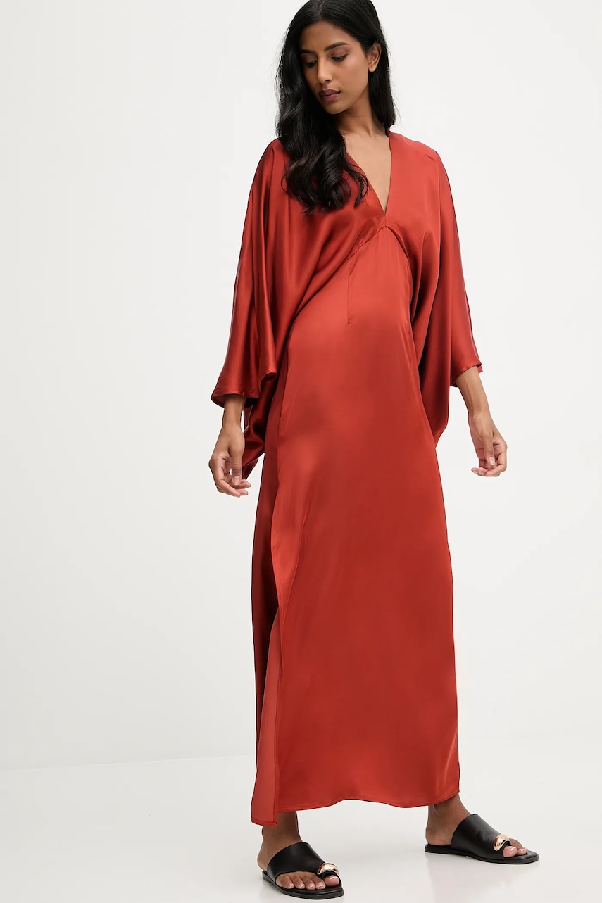 Answear.LAB rochie culoarea rosu, maxi, drept