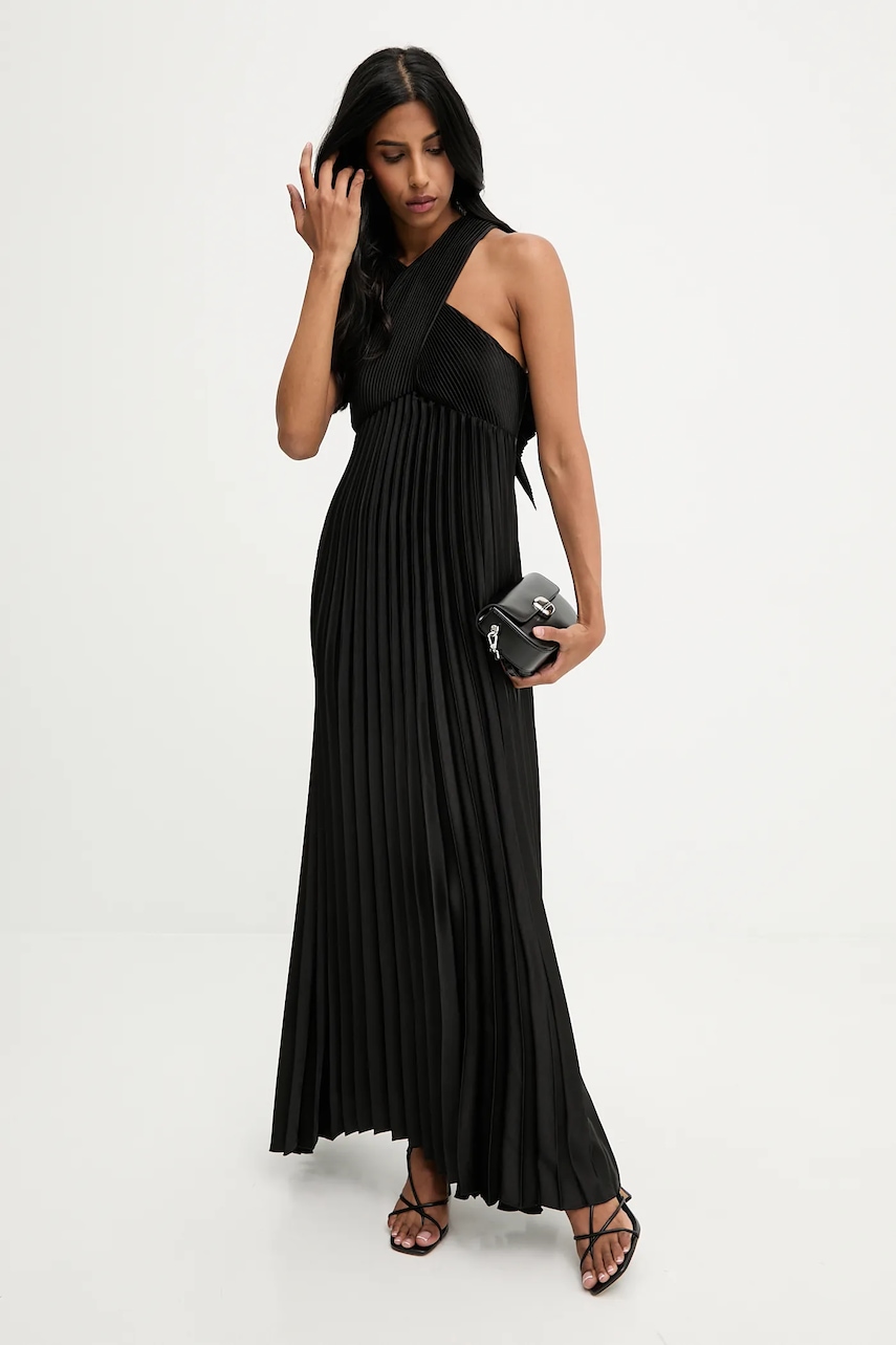 Answear.LAB rochie culoarea negru, maxi, evazati