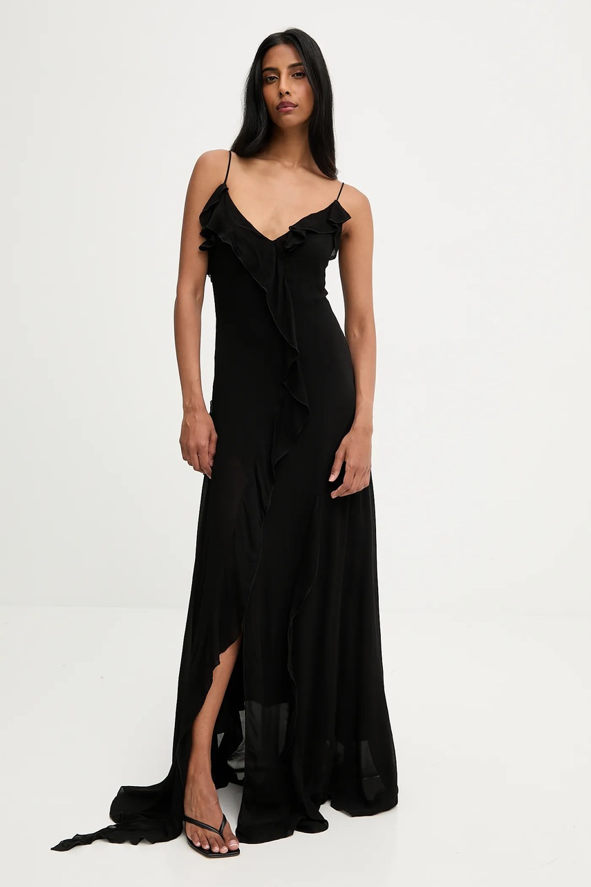 Платье Answear.LAB цвет чёрный maxi расклешённая