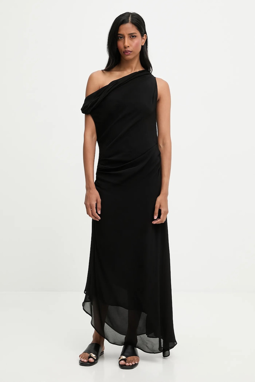 Answear.LAB rochie culoarea negru, maxi, drept