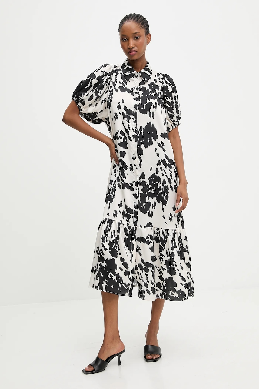 Answear.LAB rochie culoarea negru, midi, drept