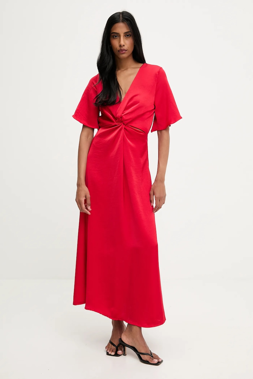 Answear.LAB rochie culoarea rosu, maxi, evazati