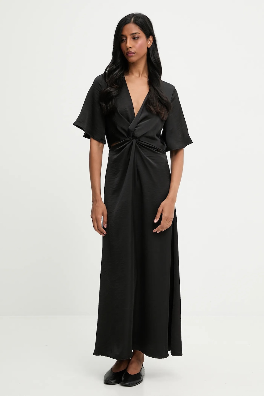 Answear.LAB rochie culoarea negru, maxi, evazati