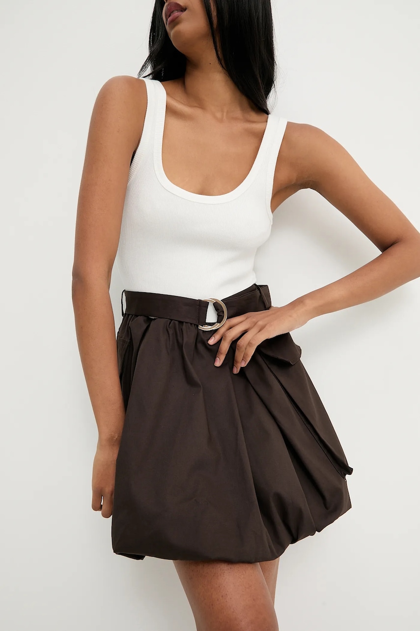 Answear.LAB rochie culoarea maro, mini, evazati