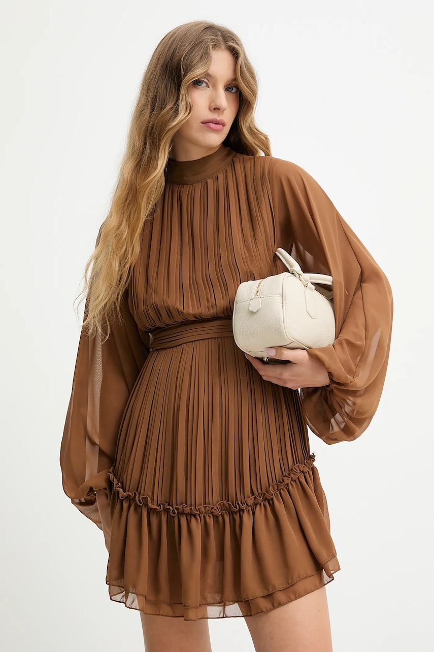 Answear.LAB rochie culoarea bej, mini, evazati