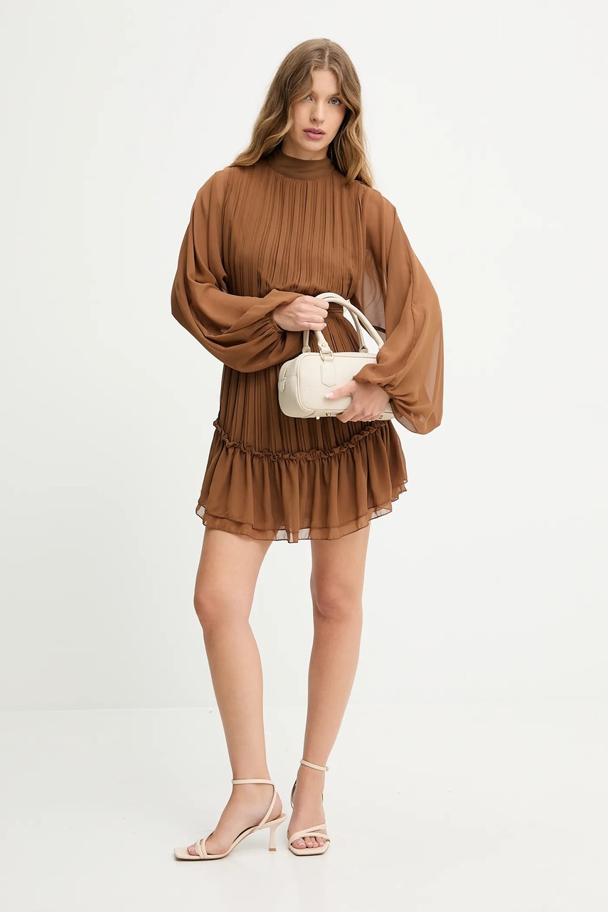 Платье Answear.LAB цвет бежевый mini расклешённая