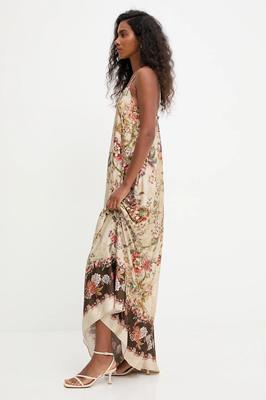 Платье Answear.LAB цвет бежевый maxi расклешённая