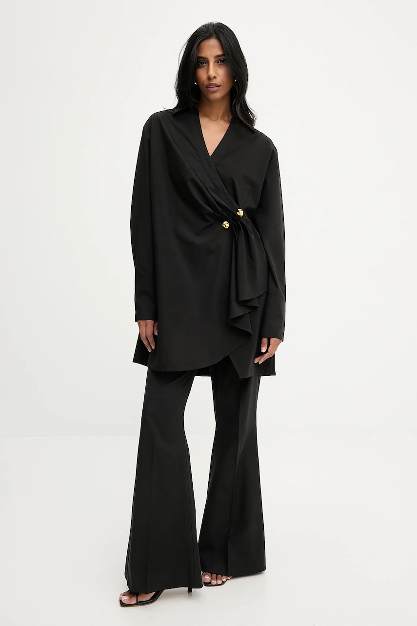 Answear.LAB rochie din bumbac culoarea negru, mini, drept