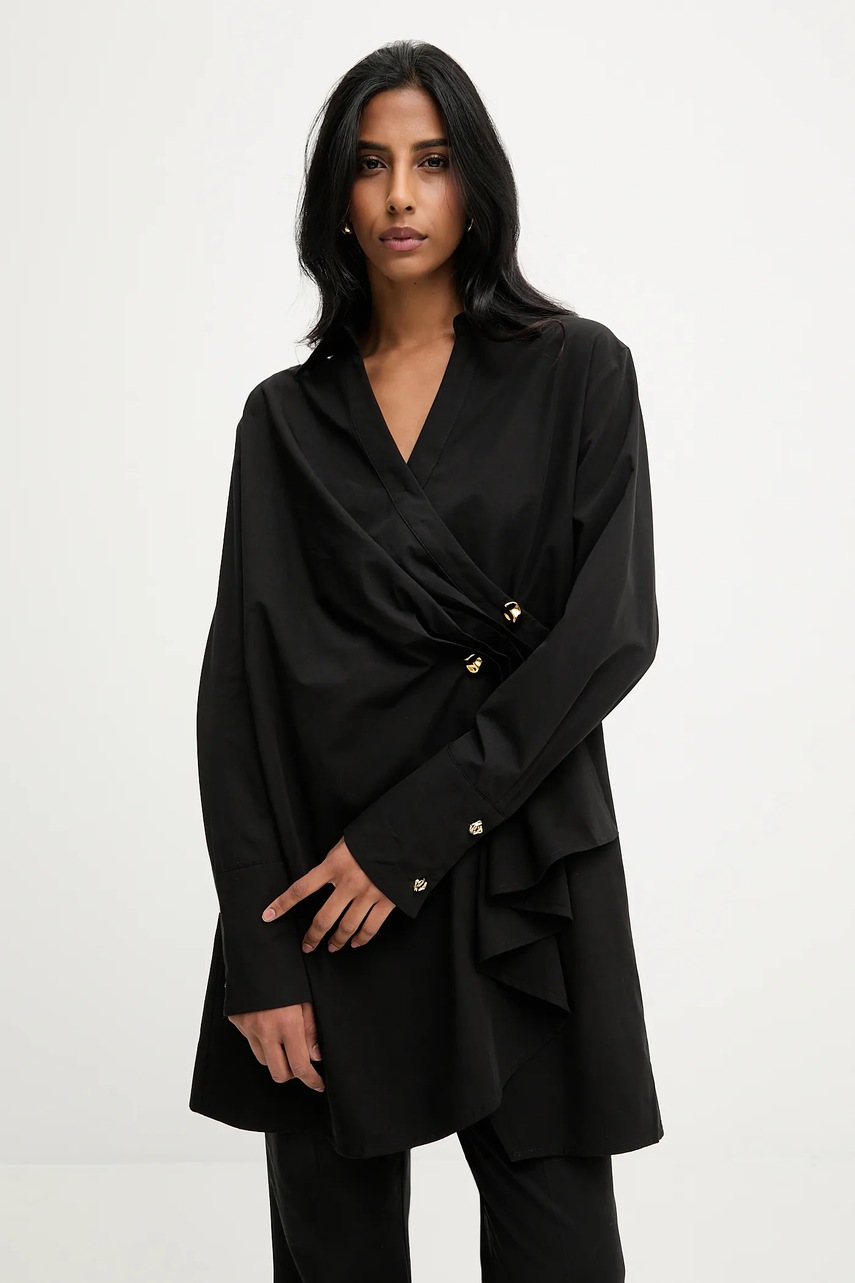 Хлопковая туника Answear.LAB цвет чёрный mini прямая