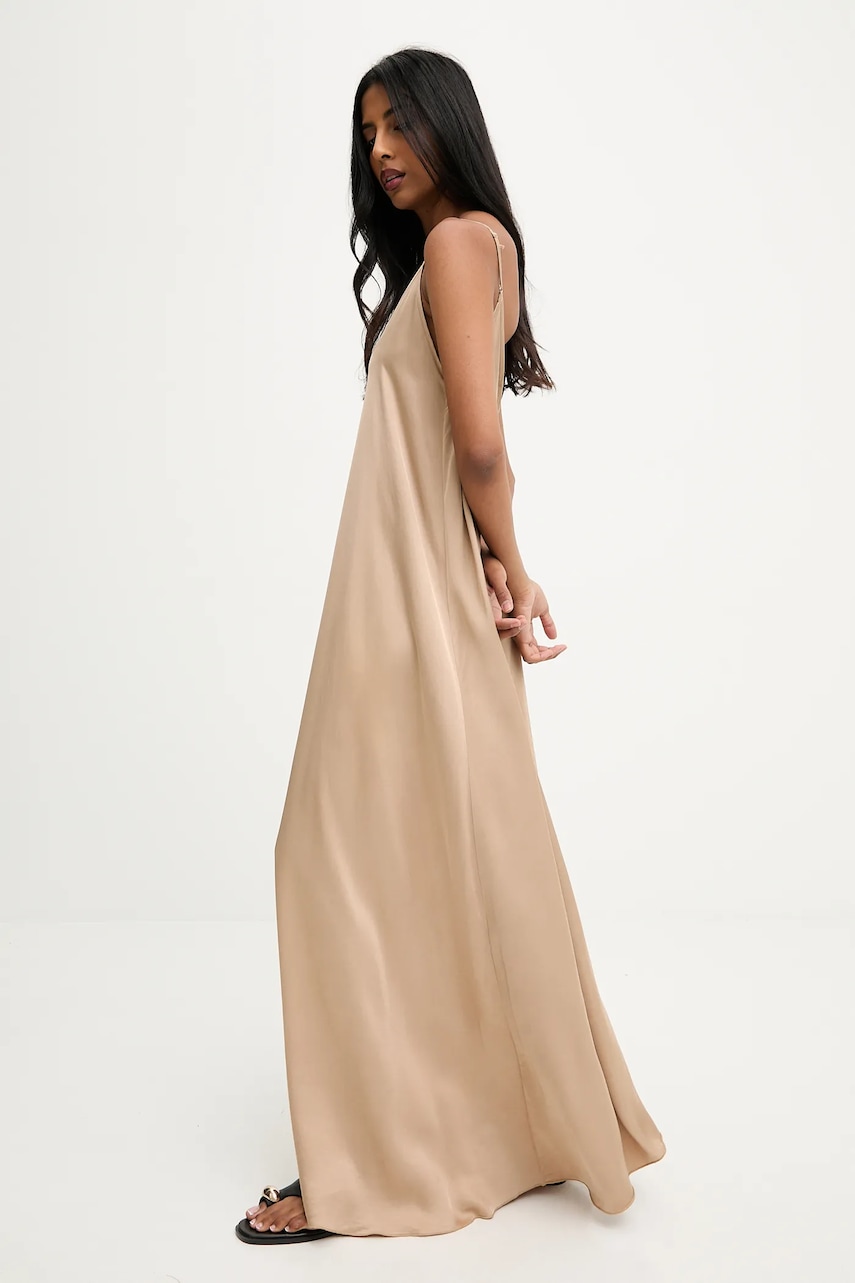 Answear.LAB rochie culoarea bej, maxi, evazati
