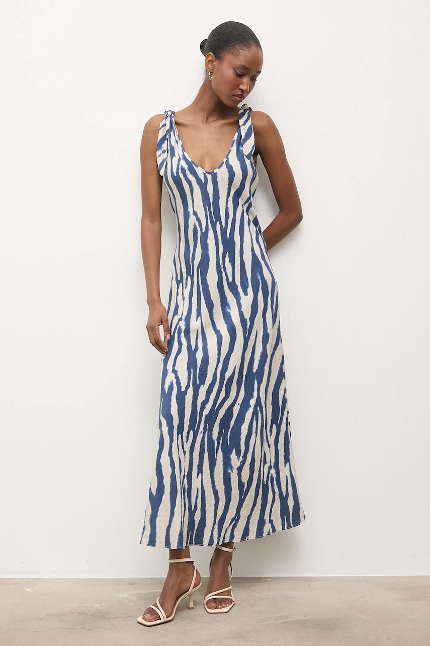 Answear.LAB rochie culoarea albastru marin, maxi, drept