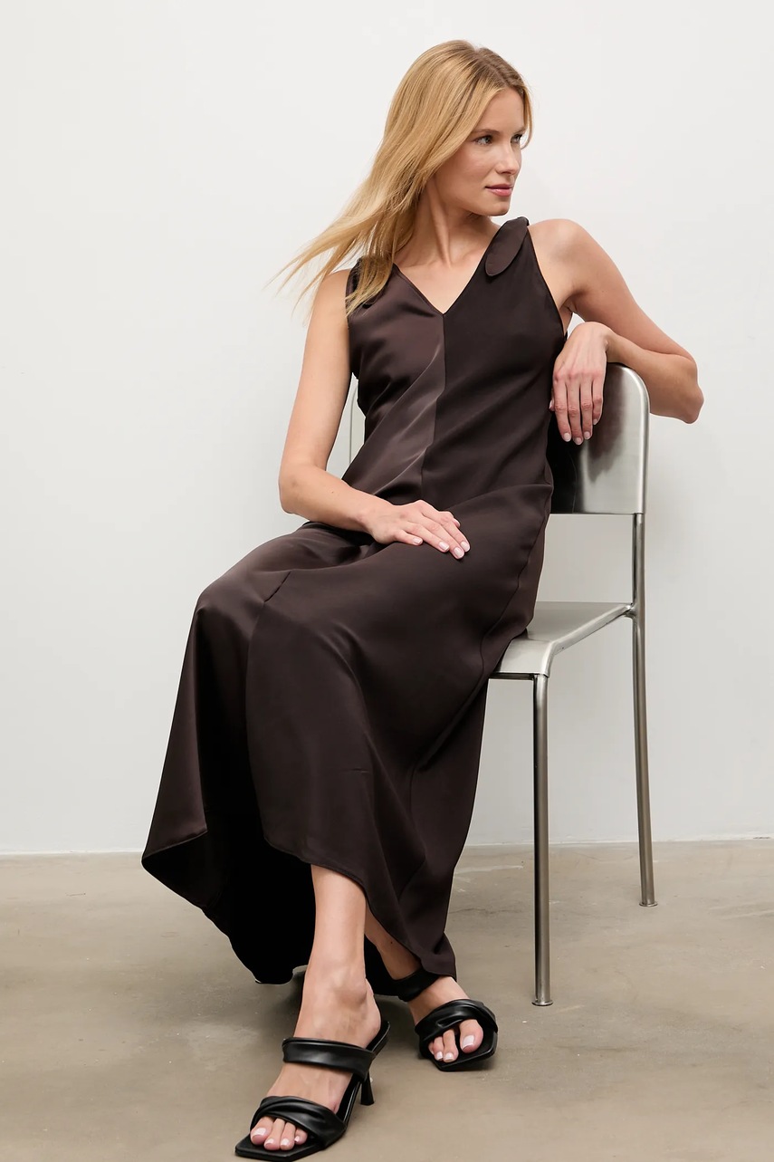 Платье Answear.LAB цвет коричневый maxi прямая