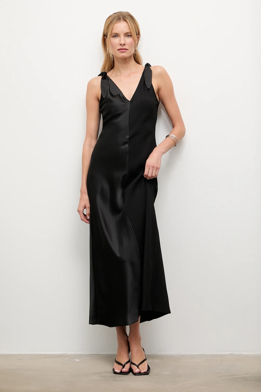 Answear.LAB rochie culoarea negru, maxi, drept