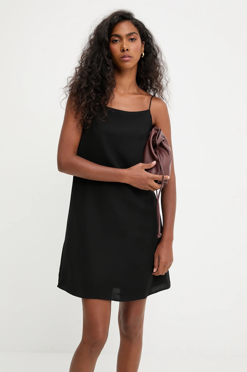 Answear.LAB rochie culoarea negru, mini, drept