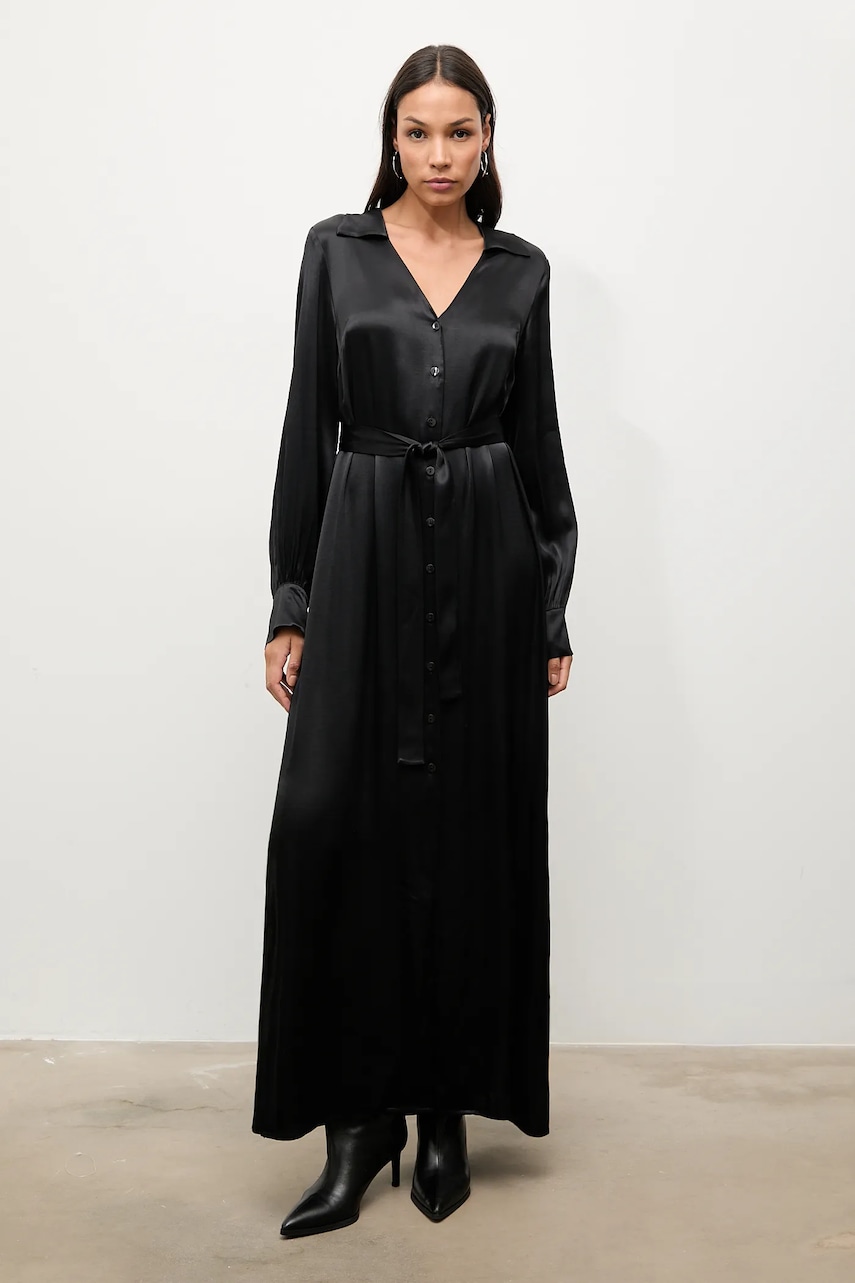 Answear.LAB rochie culoarea negru, maxi, drept