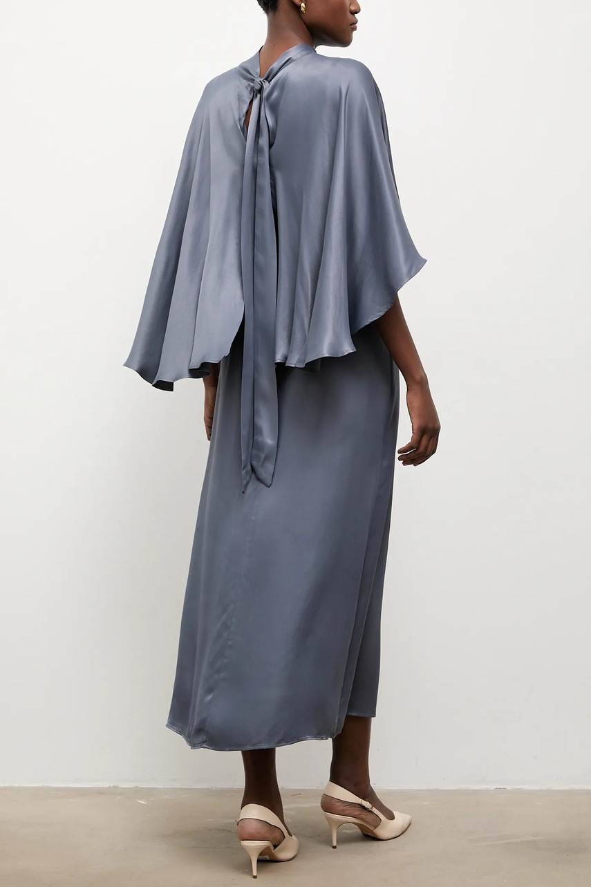 Answear.LAB rochie culoarea albastru marin, maxi, evazati
