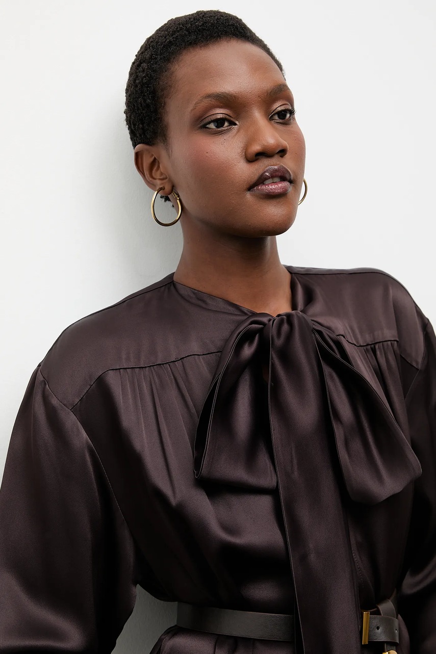 Сукня Answear.LAB колір коричневий midi розкльошена