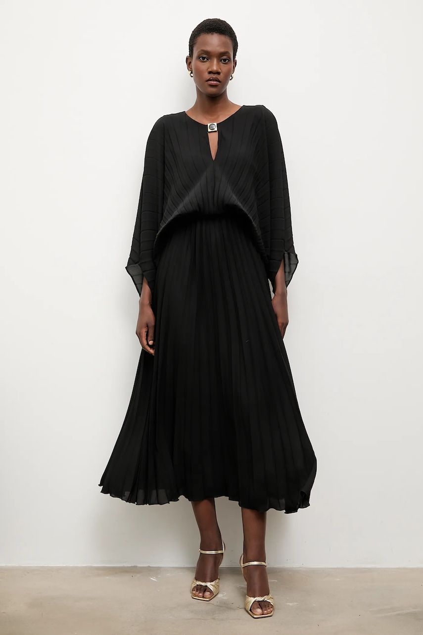 Answear.LAB rochie culoarea negru, maxi, evazati