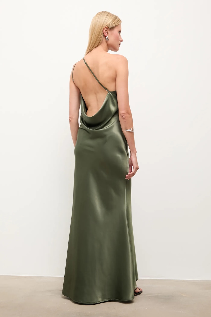 Answear.LAB rochie culoarea verde, maxi, evazati