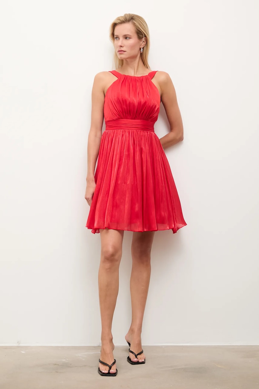 Answear.LAB rochie culoarea rosu, mini, evazati