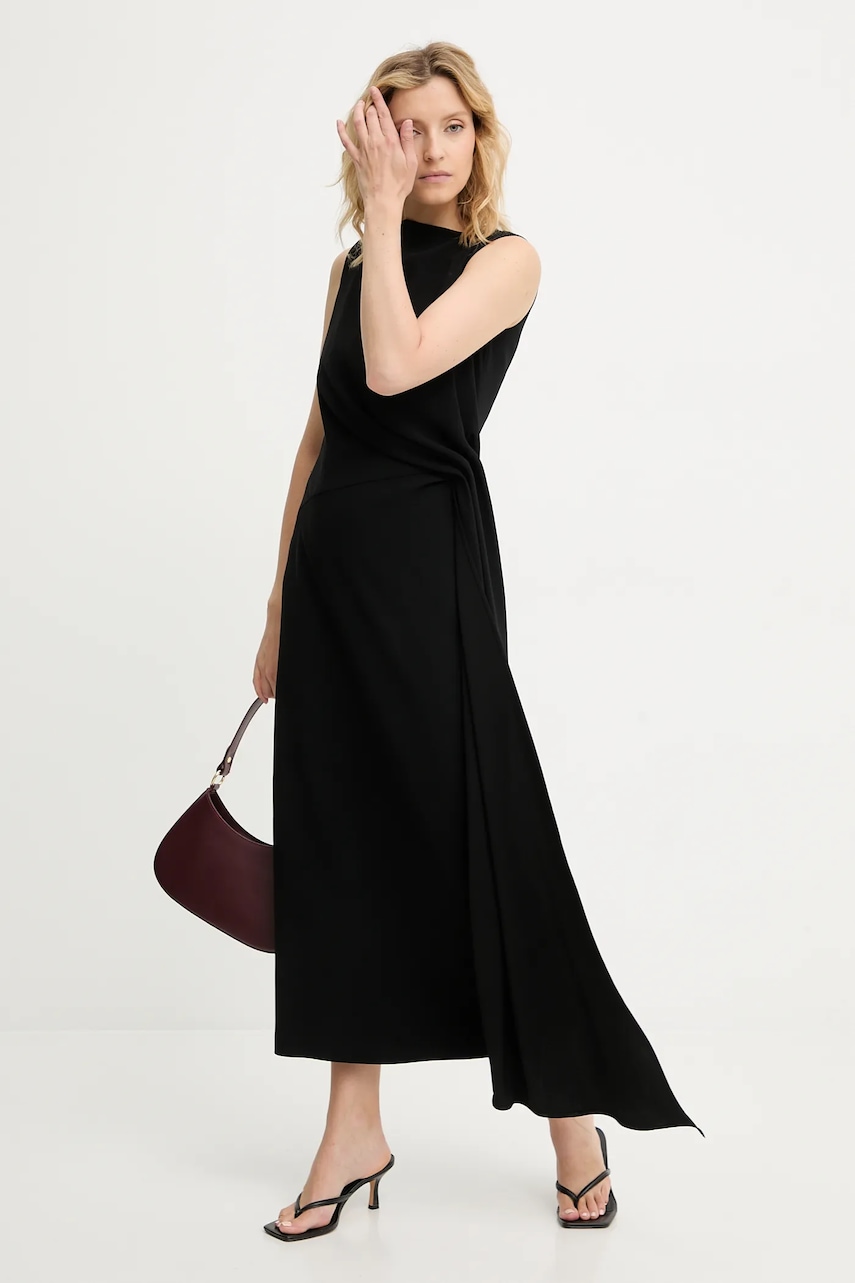 Answear.LAB rochie culoarea negru, maxi, drept