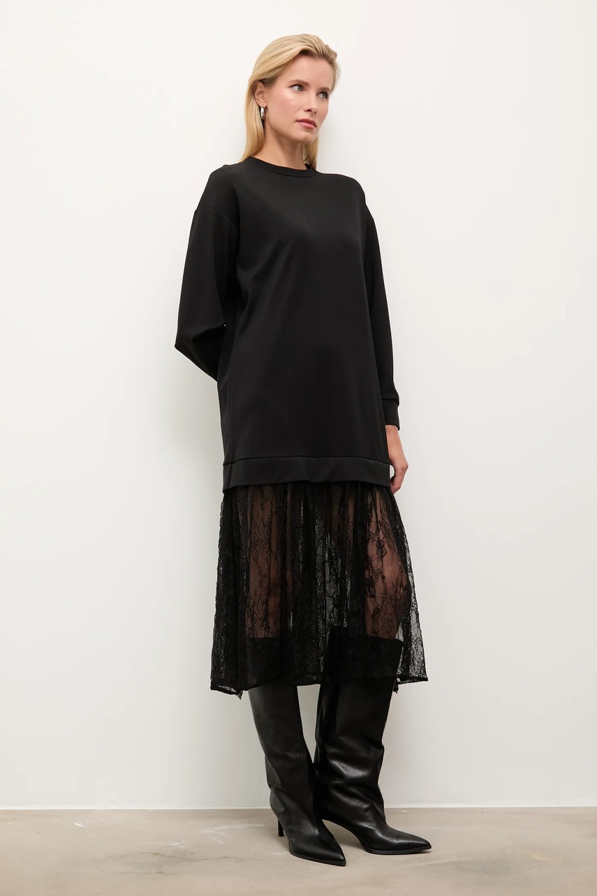 Платье Answear.LAB цвет чёрный midi расклешённая