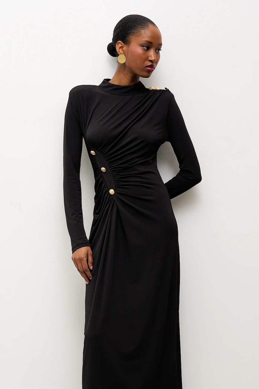 Answear.LAB rochie culoarea negru, maxi, mulata