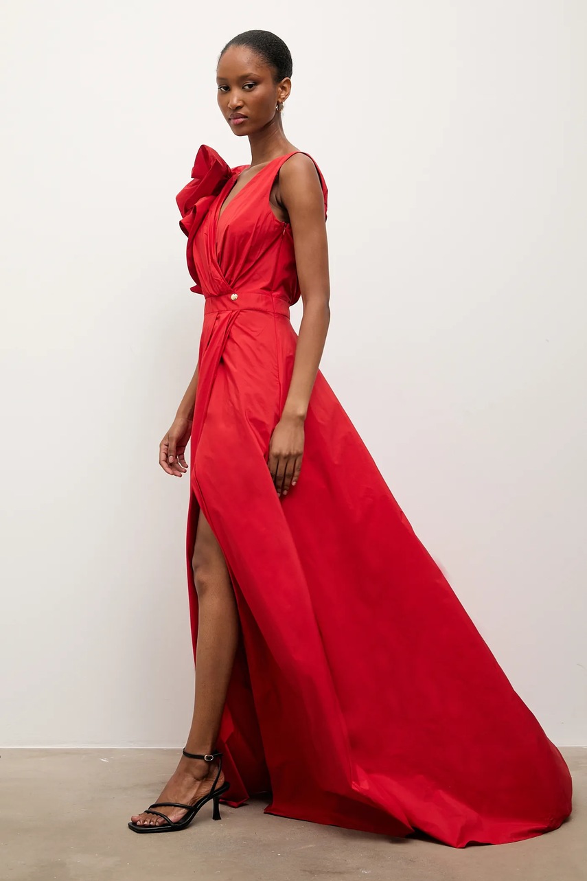 Сукня Answear.LAB колір червоний maxi розкльошена