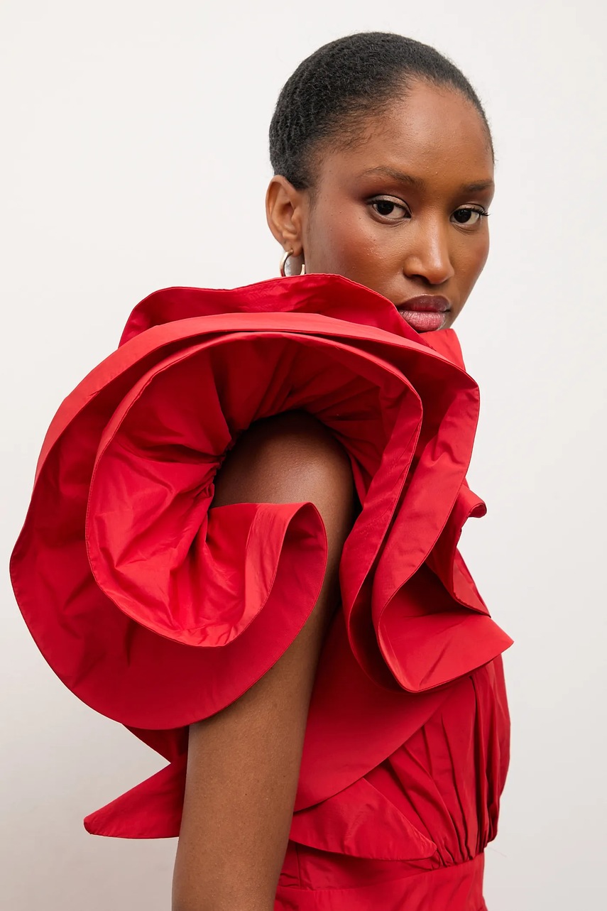 Сукня Answear.LAB колір червоний maxi розкльошена