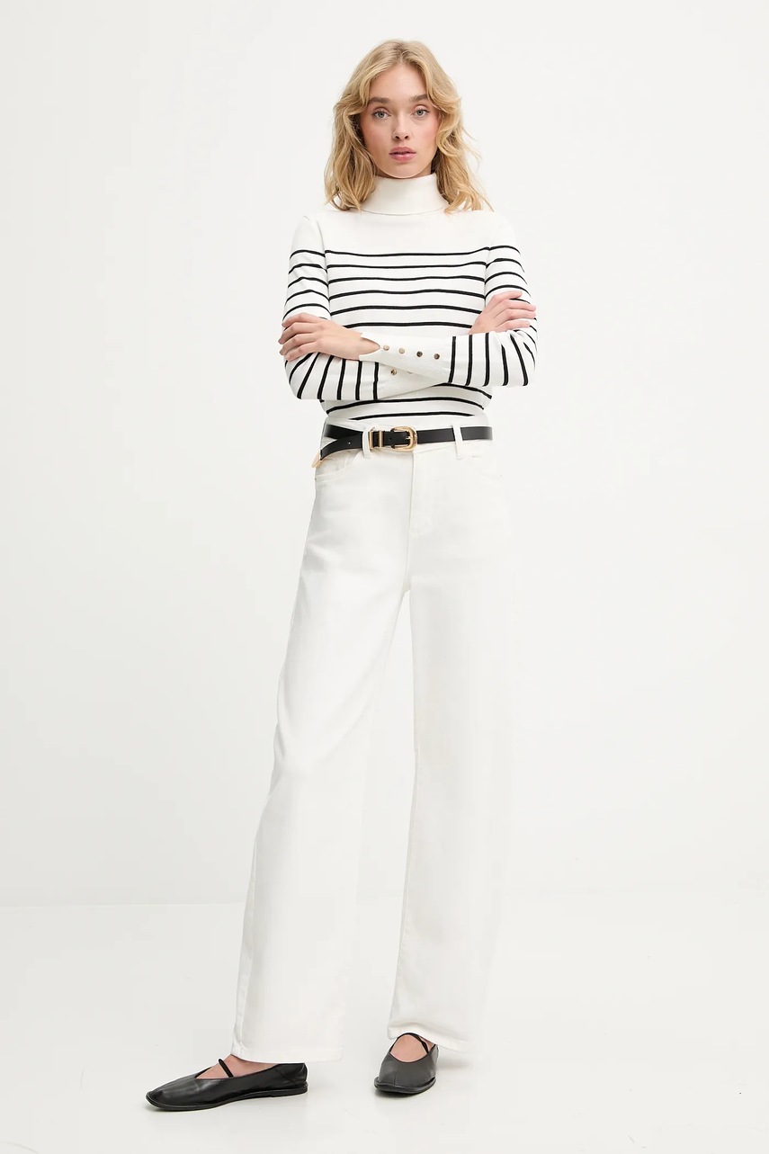 Свитер с кашемиром Answear.LAB цвет бежевый лёгкое с гольфом