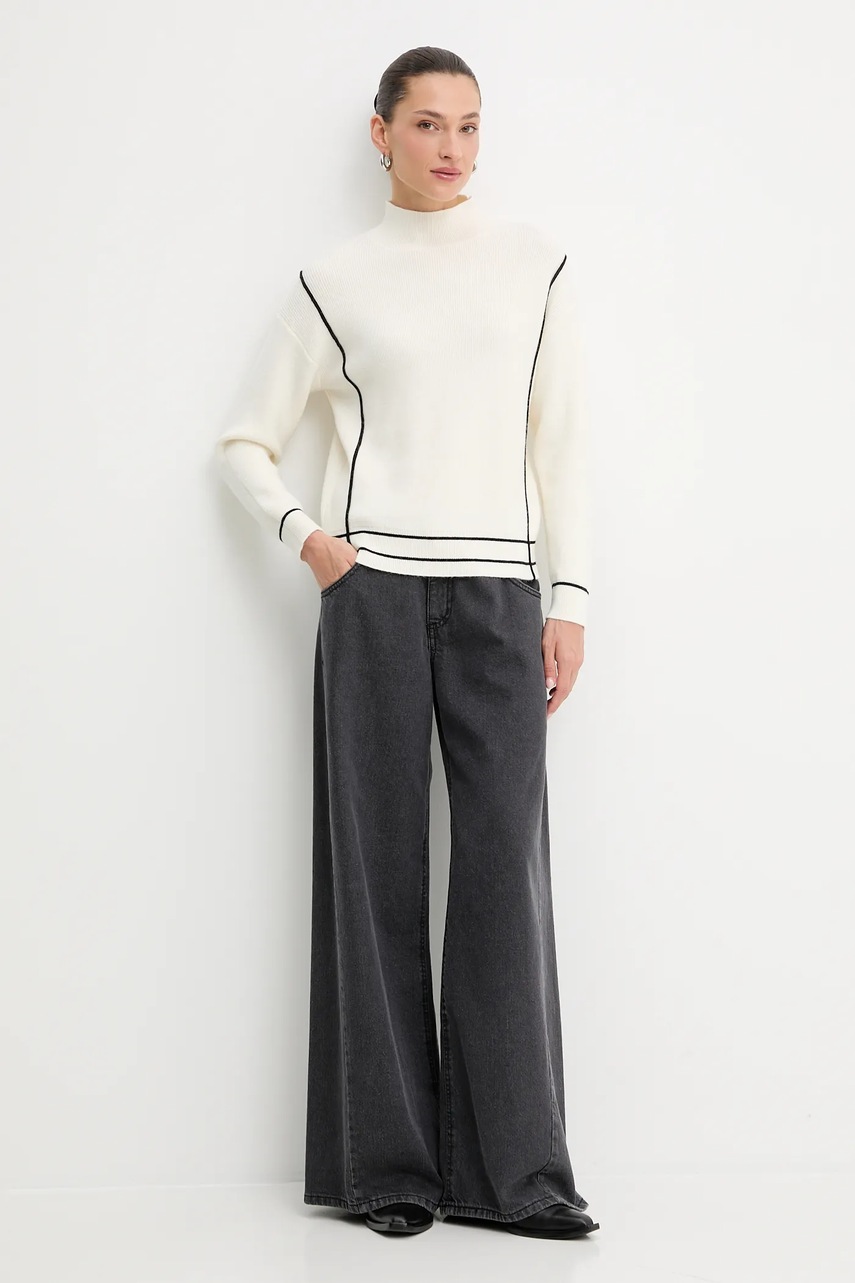 Свитер с кашемиром Answear.LAB цвет бежевый с полугольфом