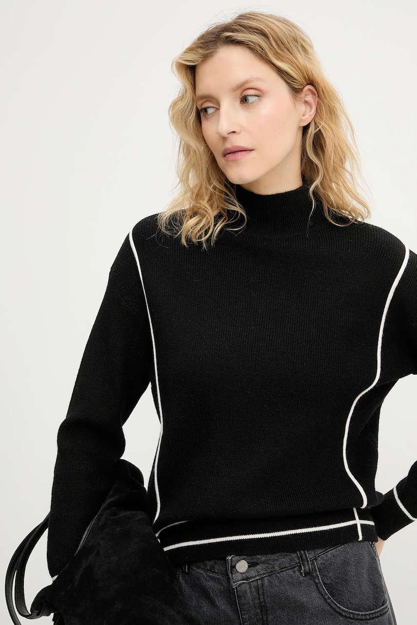 Answear.LAB pulover de cașmir culoarea negru, cu turtleneck