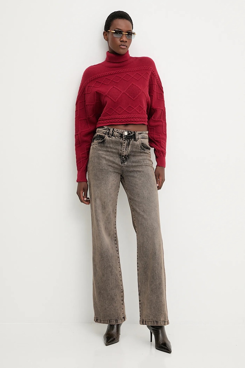 Свитер с кашемиром Answear.LAB цвет красный тёплое с гольфом